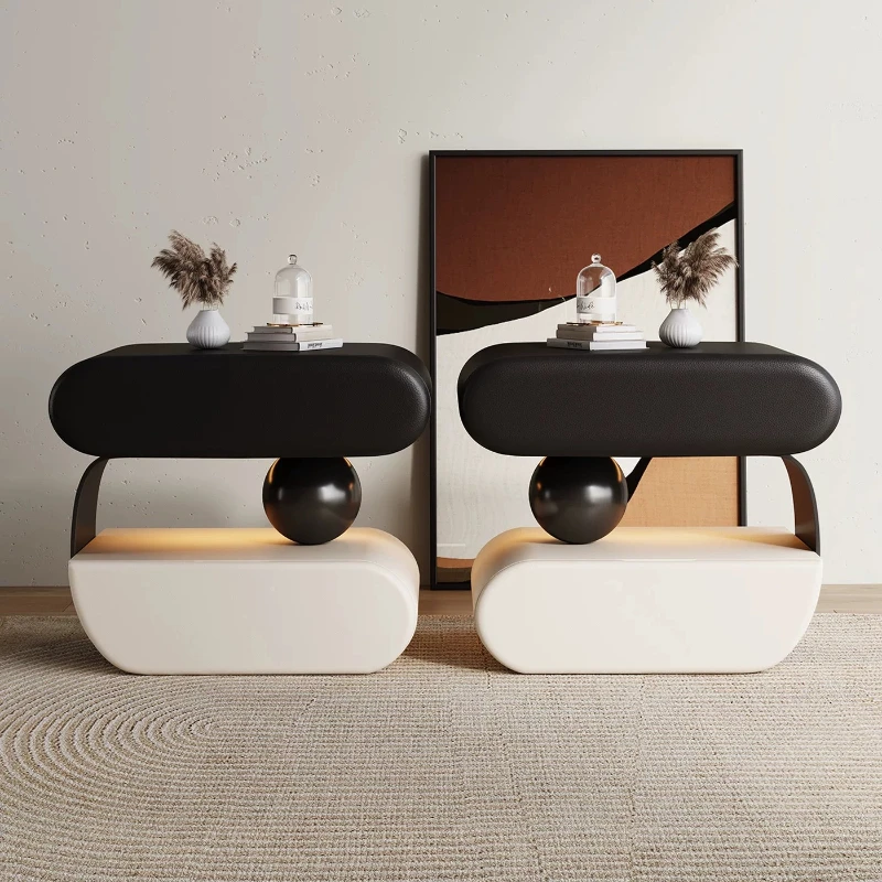 Elegant Classic Bedside Table Designer Italian Luxury Narrow Nightstand Drawer Storage Modern Mesitas De Noche Bedroom Furniture
