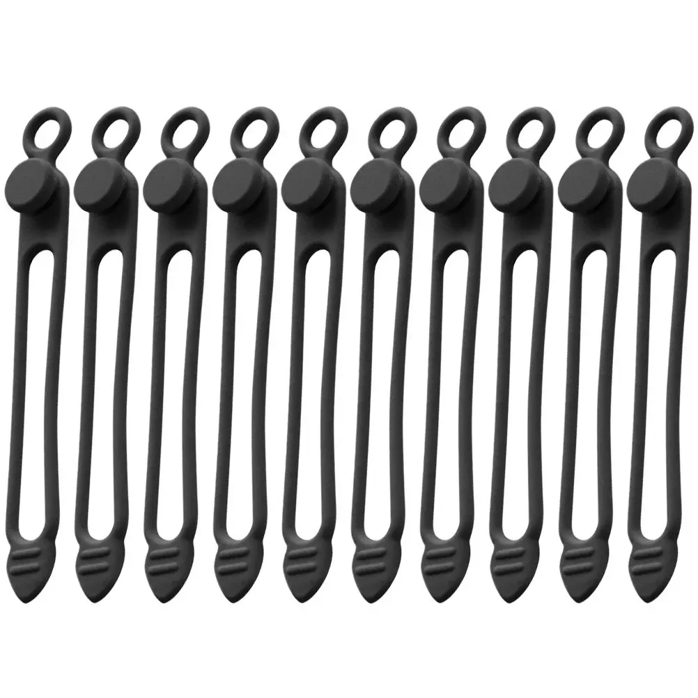

10Pcs Silicone Wire Organizer Desktop Cable Holder Reusable Cord Strap Fastening Ties for Office Home Travel Reusable Cable Ties