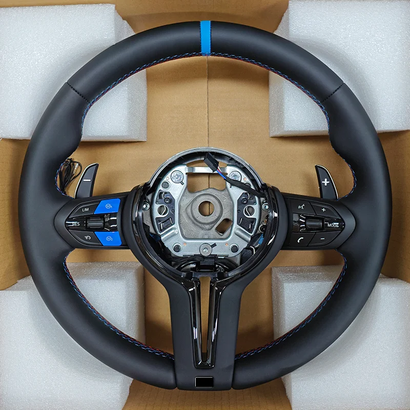 

Спортивное рулевое колесо с синей кнопкой M1 M2 для BMW F07 F10 F11 F12 F20 F21 F22 F25 F26 F30 F31 F32 F33 F34 F36 M3 F80 M4 F82