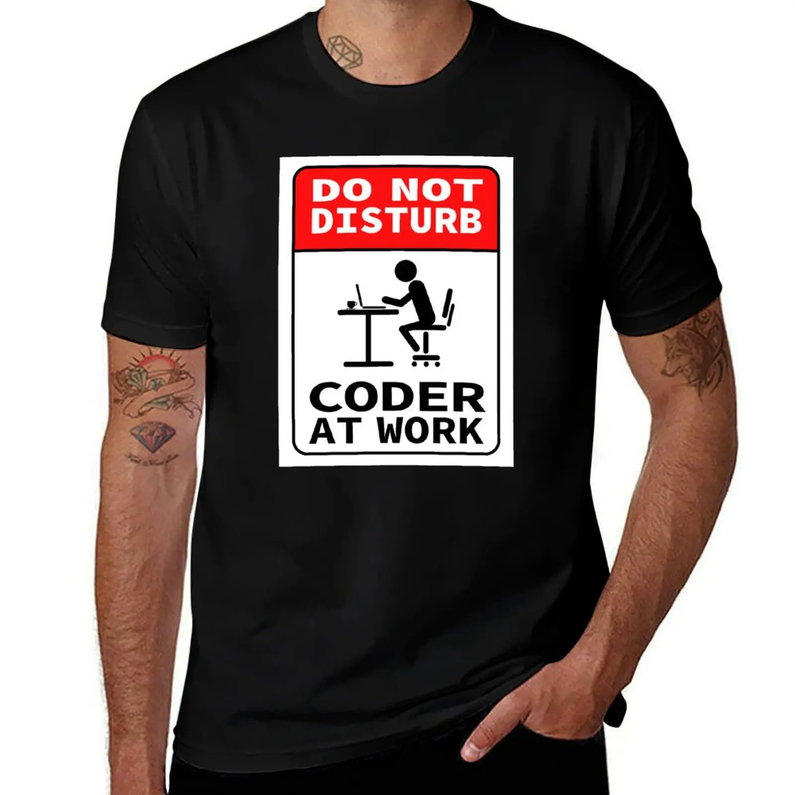 DO NOT DISTURB CODER AT WORK white Best seller class based object oriented programming language coder T-Shirt