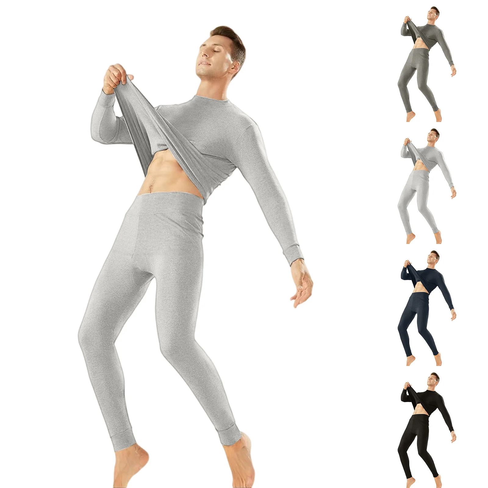 التزلج الملابس الداخلية مجموعة الرجال الملابس الداخلية الحرارية رقيقة قاعدة القطن سترة الشتاء الحرارية قميص قمم السراويل مجموعة الملابس الحرارية #1