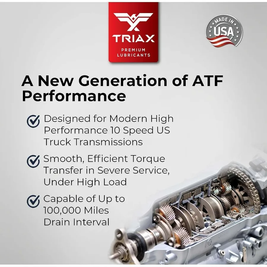 TRIAX ULV ATF سائل ناقل الحركة الأوتوماتيكي الاصطناعي بالكامل منخفض اللزوجة للغاية لنقل الحركة الحديثة 10 و8 سرعات 5 جالون