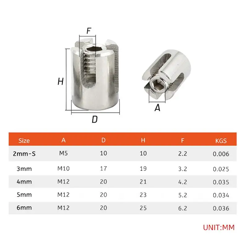 2Pcs 316 Stainless Steel WireTrellis Systems Wall Cross Clip M2/M3/M4/M5/M6 Rope Clamp 90 Degree Angles Marine Grade