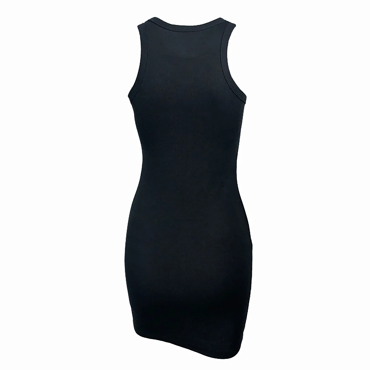 Women's Threaded Halter Tight Dress Sleeveless Sexy Summer Fashion Hip Hugging Skinny Mini Skirt Simple Slim Fit Vest Dress