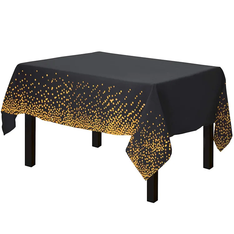 Black and Gold Tablecloths Tables Waterproof Disposable Party Table able Covers New Year Birthday Decoration