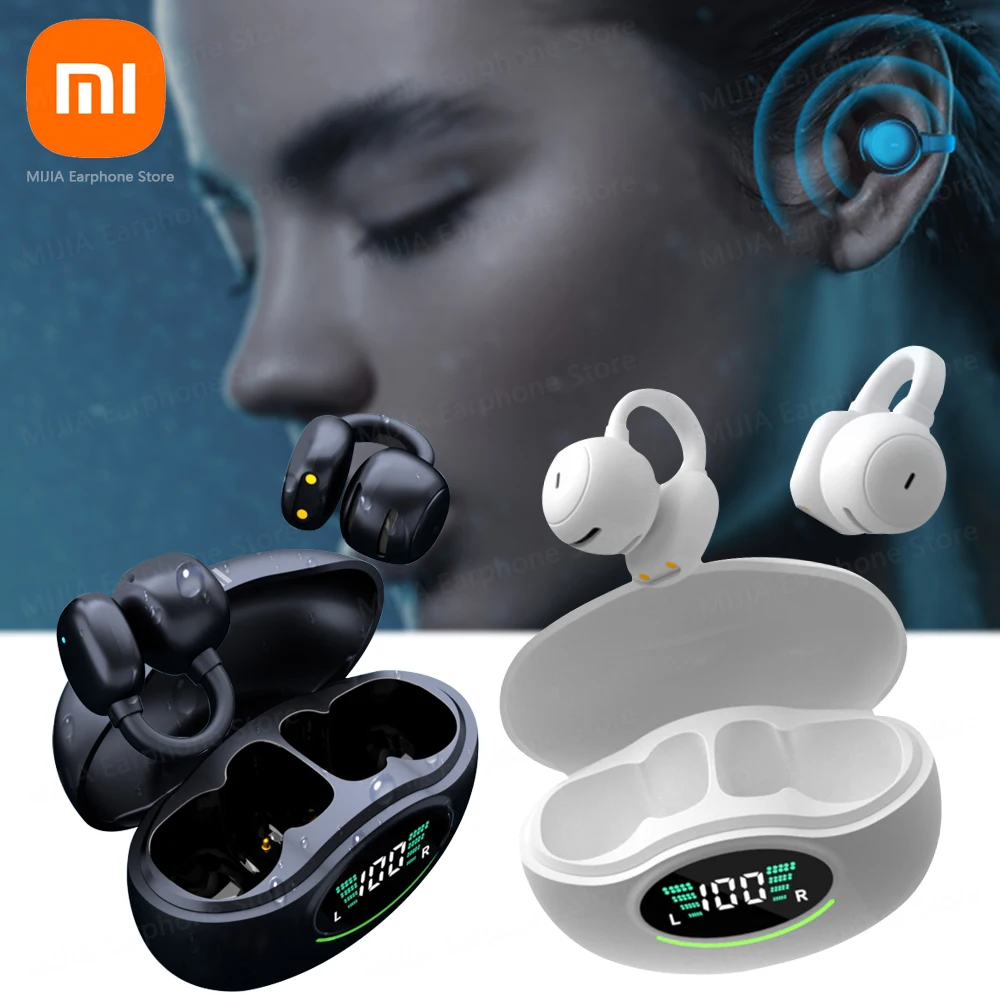 XIAOMI New Q86 Wireless Ear Clip Headphone Bluetooth5.3 LED Digital Display Earphone Sport Running Waterproof Headset With Mic