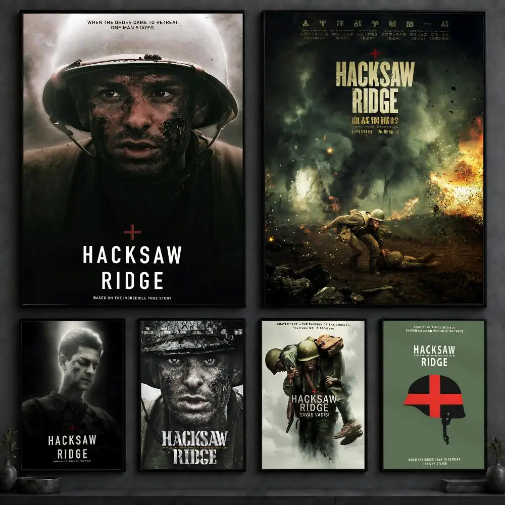 Movie H-Hacksaw RidgeS Poster Art  Self-Adhesive No Glue Residue Wall Decor for Bedroom Living Room
