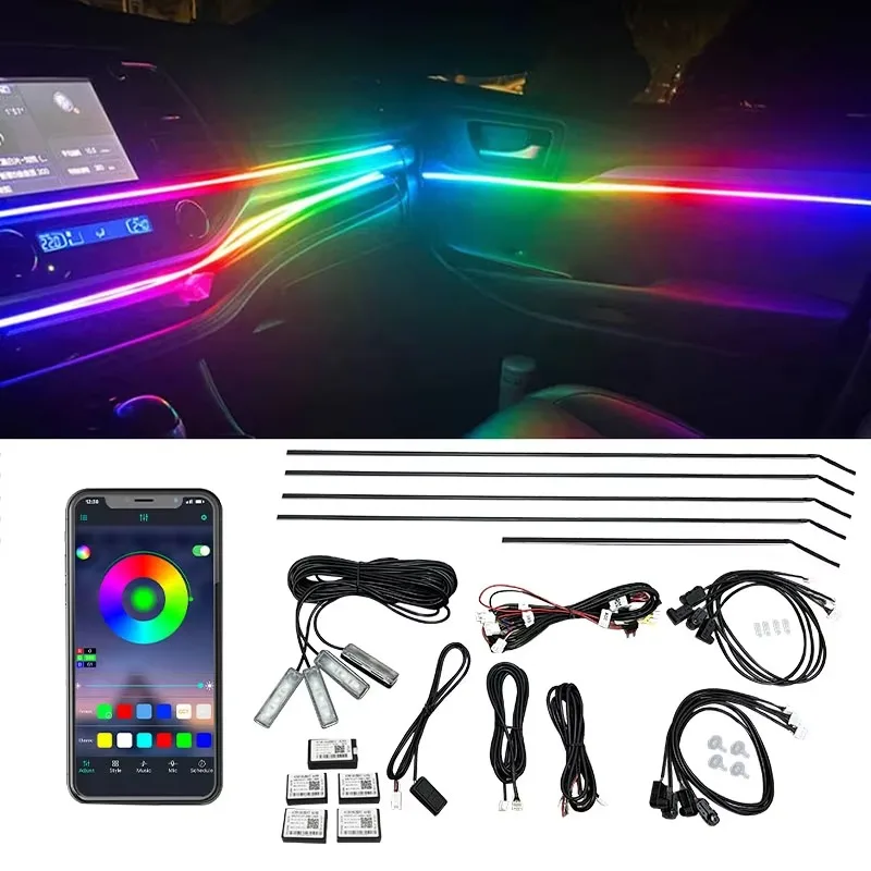 12V  in Ambient Stream Chasing Light Interior Remote Application Control Automotive Ambient Lighting