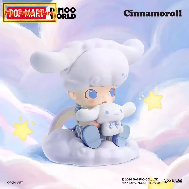 

Новая фигурка POPMART Dimoo World × Cinnamoroll, игрушка-украшение, модель, коллекционная фигурка Dimoo World × Pompompurin, милый подарок, слепая коробка
