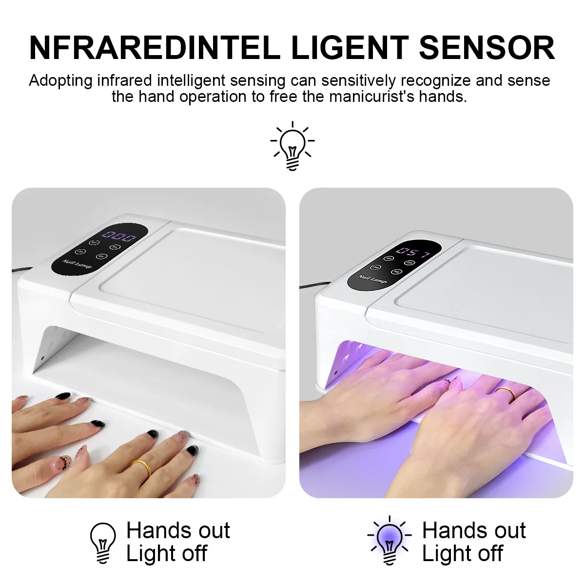 96 LED UV Nagellamp High Power Gel Nagellak Droger 4 Timer Instellingen Met Handen Armsteun Kussen UV Gel nagel Licht Tool
