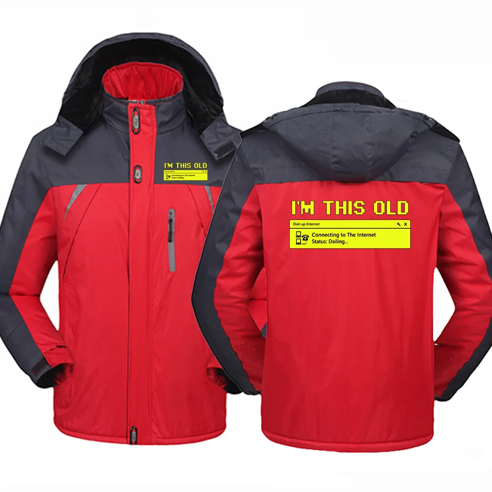 Computer 90s Programmer PC Nerd Geek  Winter Parka Men Windbreak Thick Warm Windproof Fur Coats Male Hooded Jackets Hoodies