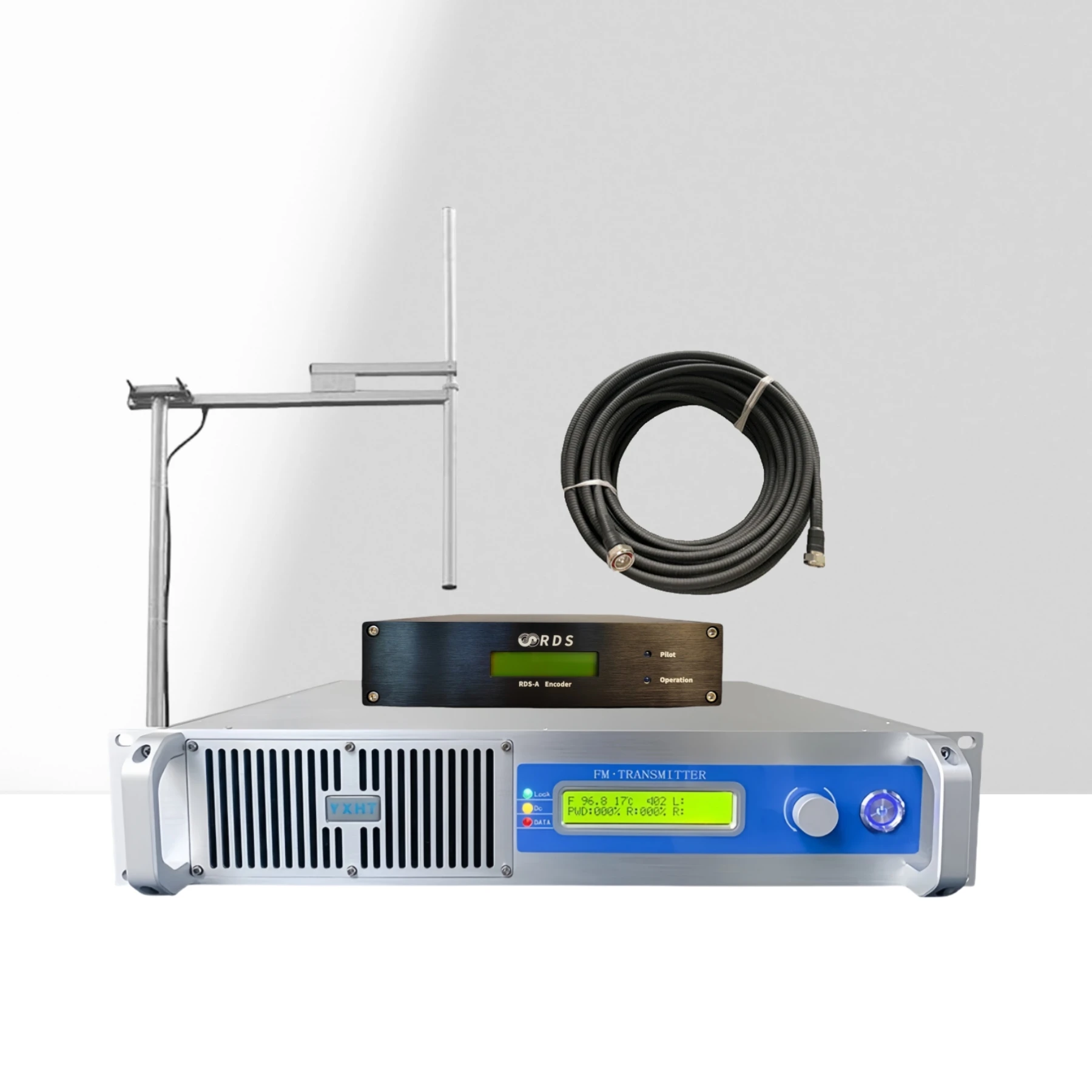 

1000watt 1kw Fm Broadcast Transmitter+Antenna+cable Set With Digital Rds Encoder Radio Data System Encoder