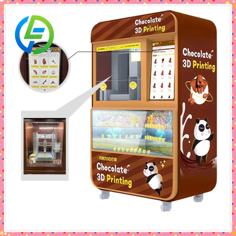آلة صنع الشوكولاتة 3D الأوتوماتيكية الجذابة والمتينة آلة بيع الشوكولاتة الصناعية 3D #5