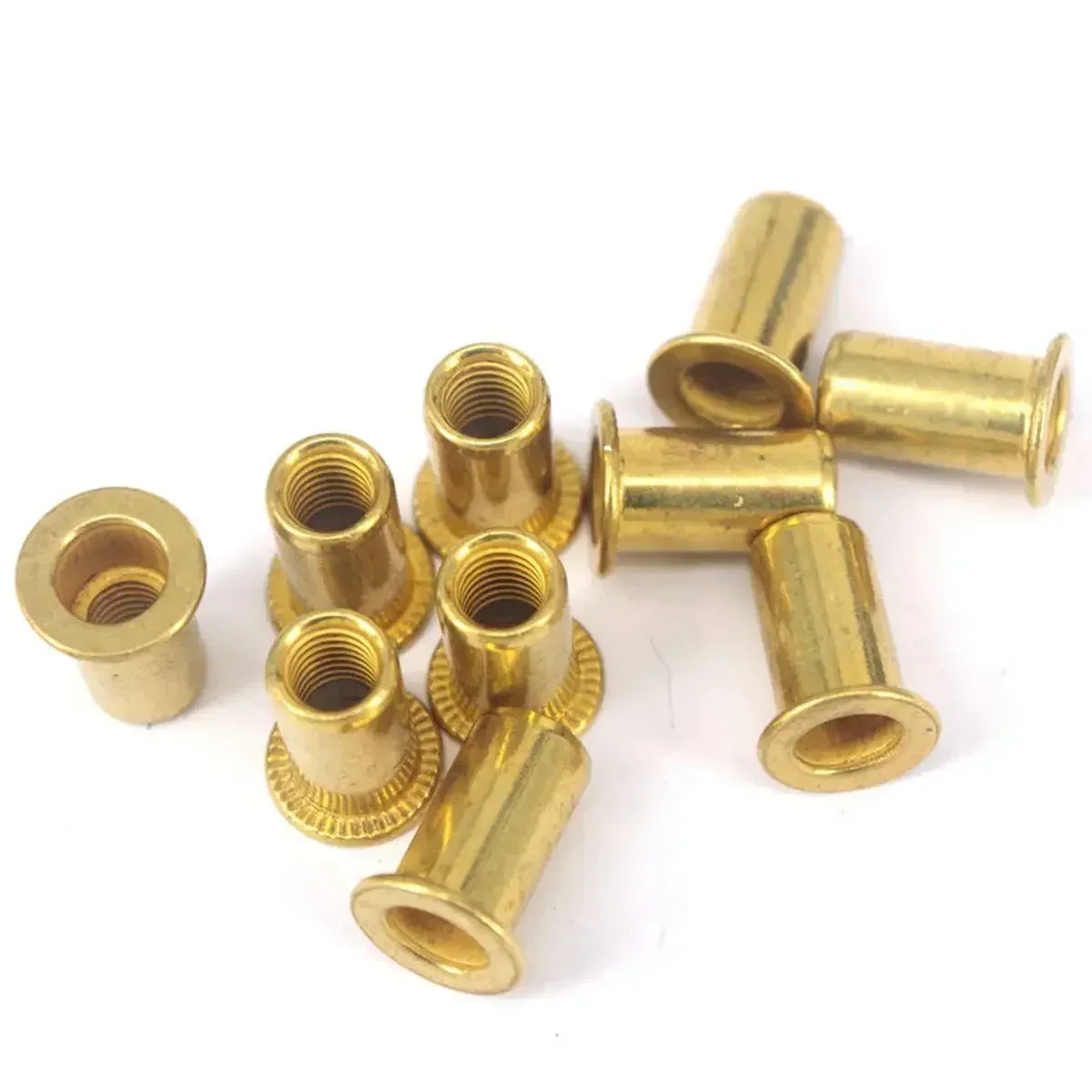 10pcs Flat Head Copper M4 M5 M6 Round Blind Insert Rivet Nut Rivnut Nutsert