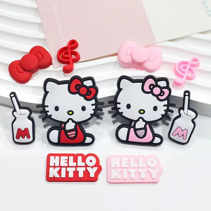 Cute Sanrio Hello Kitty Cartoon Stickers Kawaii Soft Rubber Car Motorcycle Fridge Computer Home Decor No Trace Toy Stickers Gift