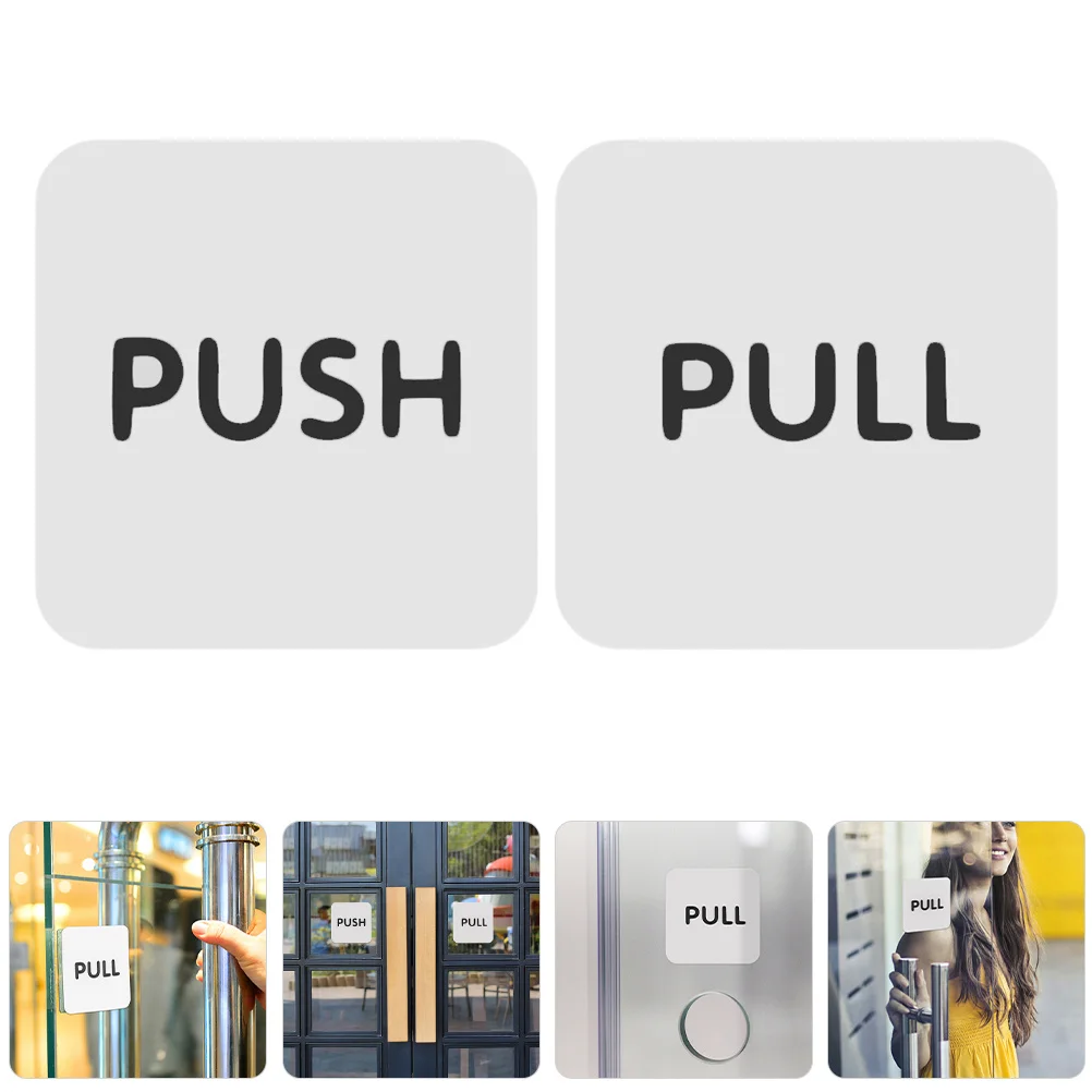 

2 пары акриловых наклеек с вывесками, четкая идентификация направления, долговечный современный дизайн, деловые двери