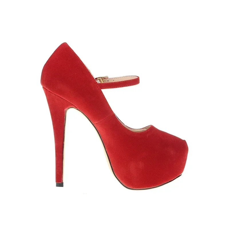 Cross-dresser Unisex Men\'s Pumps Stilettos 14cm Ultra High Heels Sexy Ankle Strap Platform Nightclub Fetish Shoes Large Size 43