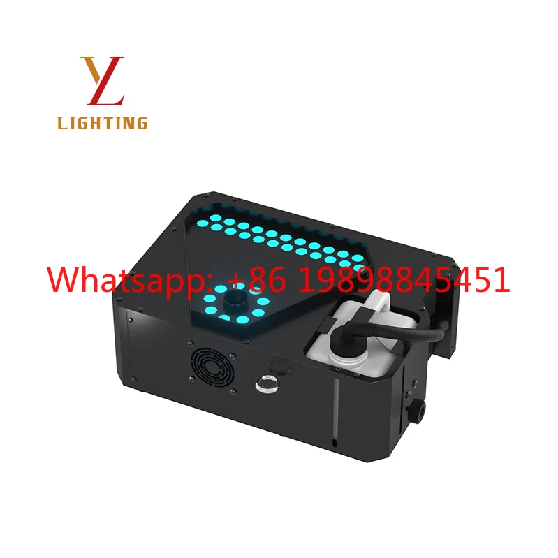 3000W Double Barrel LED Air Column Fog Machine, 32PCS RGB 3W, DMX512 & Remote Control, 12-15m Spray Range