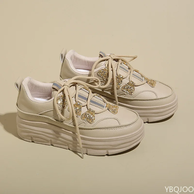 Spring Autumn New Casual Comfortable Women's Shoes Versatile Interior Height Boosting sneakers Fashionable Simple Women's Shoes