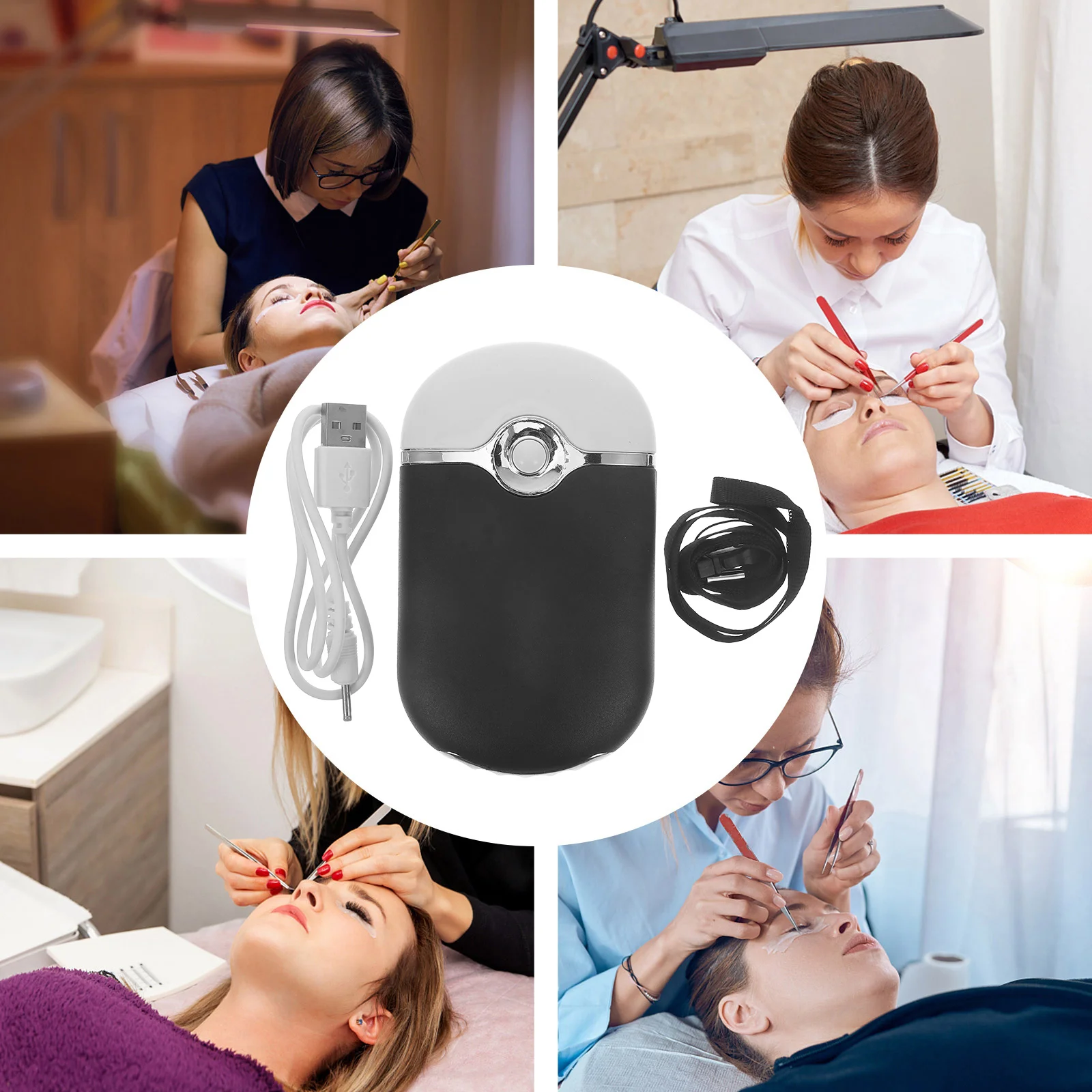 まつげエクステ用コンパクトまつげドライヤー ミニファン グラフトまつげツール 速乾性 屋外での使用に便利