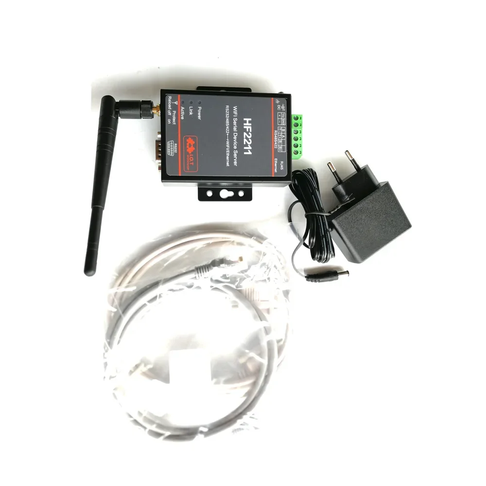 NF WiFi Serial Device Server RS232/RS485/RS422 Serial Port to WiFi Ethernet Converter Module HF2211 HF2211A EU Plug Available