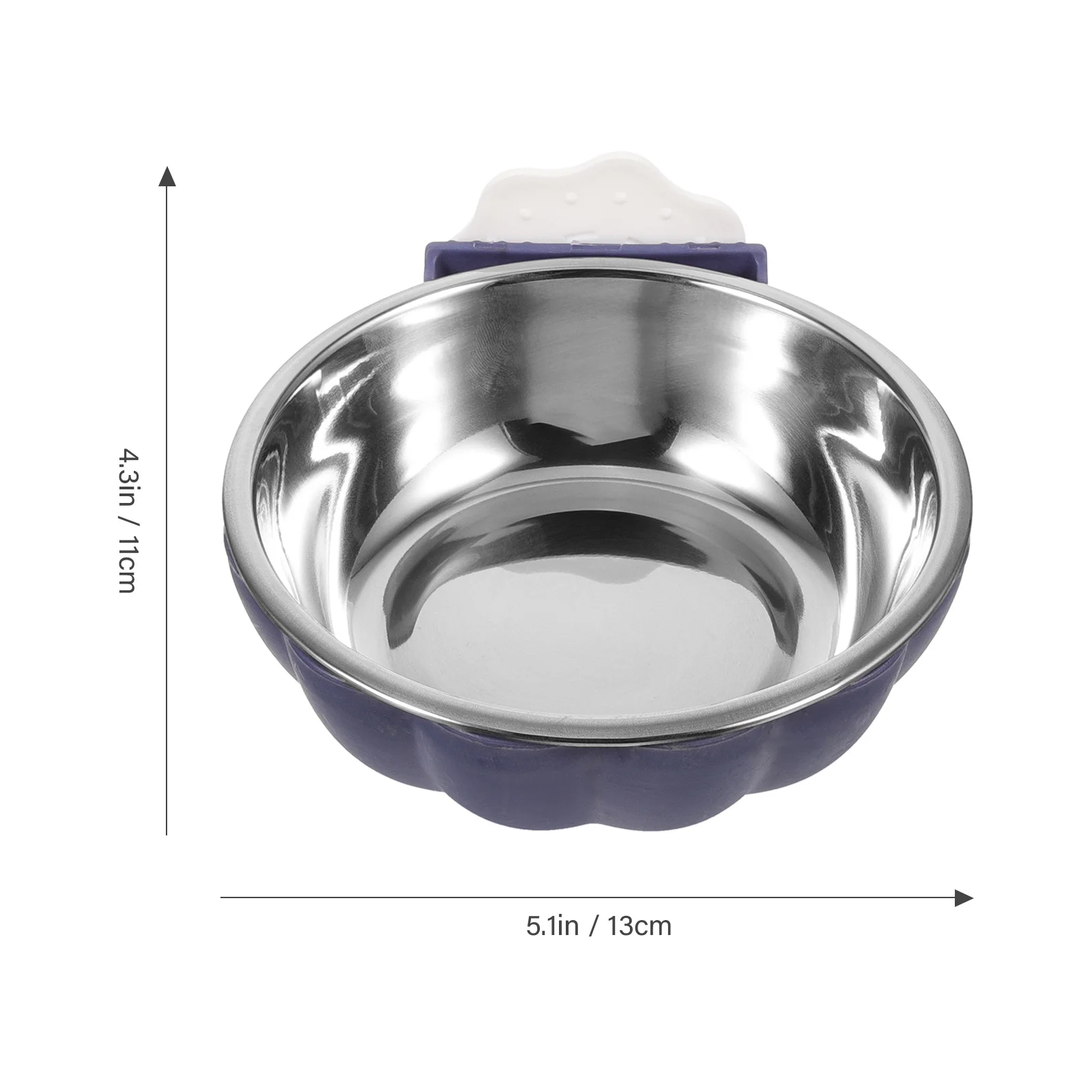 Cage Hanging Pet Bowl Kennel Water Dish Crate 13x11cm Stainless Steel Plastic Puppy Supply