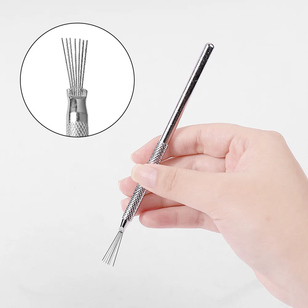 Ultra-thin Line 7 Pin Stripe Nail Art Liner Brush 3D Tips Manicure Drawing Pen UV Gel Brushes Painting Tools Stainless Steel