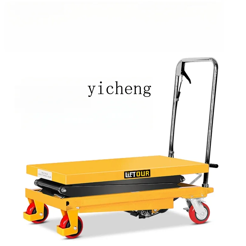 ZZ manual scissor hydraulic lift platform truck electric fixed loading and unloading mobile trolley forklift