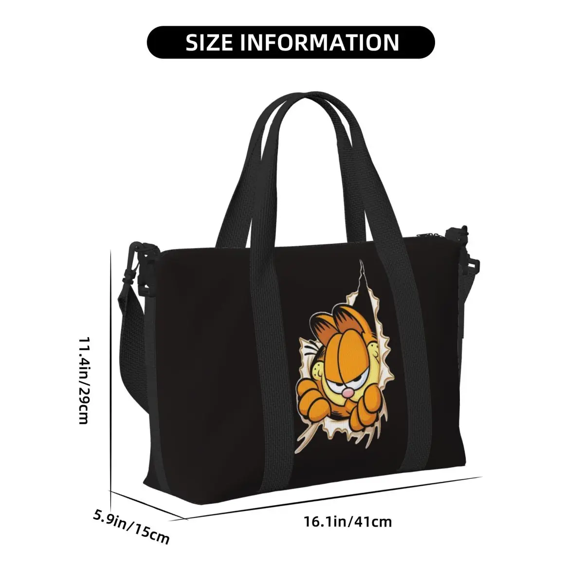 Изготовленная на заказ большая сумка G-Garfielded, женская большая вместительная сумка с милым котом, пляжная спортивная сумка на плечо, дорожная сумка