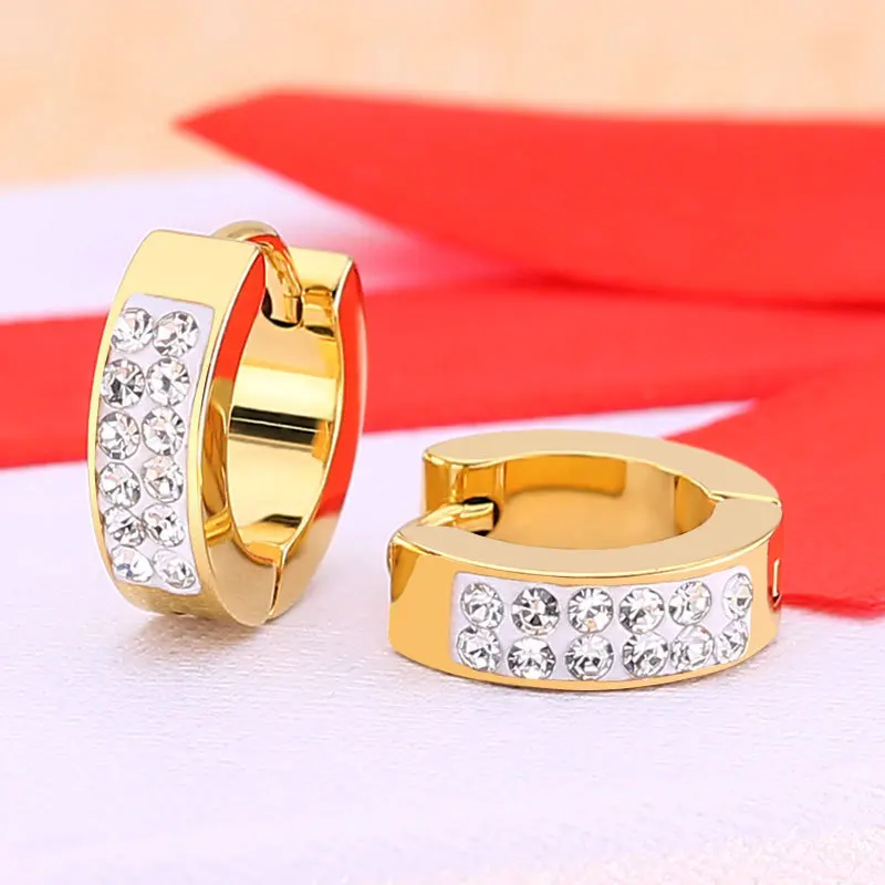 Stainless Steel Hoop Earrings Women 9 Style Vintage Simple Gold Color Ear Buckle Korean Fashion Retro Cartilage Piercing KBE113