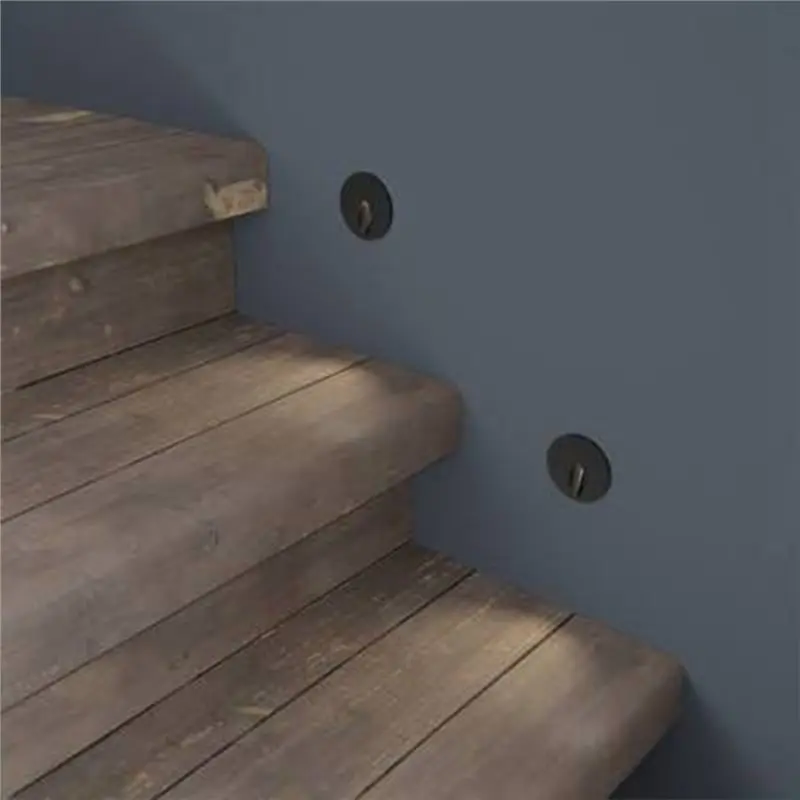 A76I-3W Round LED Stair Light Aluminum Wall Lamp Recessed LED Step Lamp Pathway Wall Corner Lamp AC85-265V Wall Light