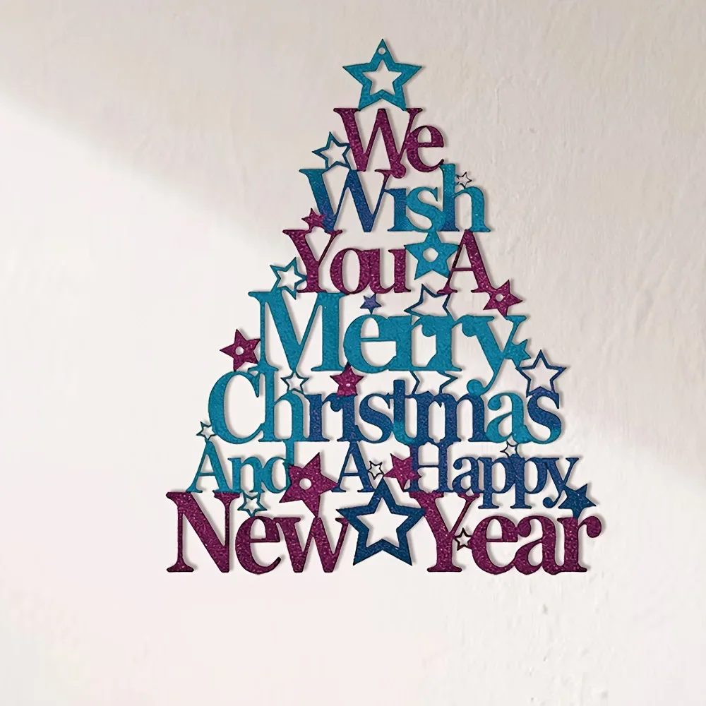 CIFBUY Iron Wall Art 2D Flat Glitter Metal Sign Star Letter Cutout Wall Hanging Ornament Stylish Indoor Home Decor Sign