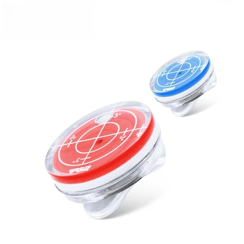 Magnetyczny klips do czapki z funkcją poziomnika golfowego, znacznik do piłek golfowych, czerwono-niebieski MK011
