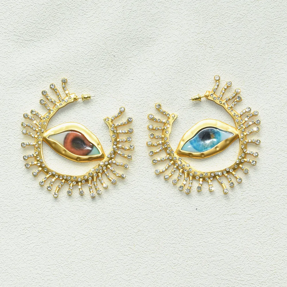 Baroque Style Vintage Alloy Big Eyes Dangle Earrings For Women Jewelry New Arrival Fashion Exaggerated Lady Ears\' Accessories