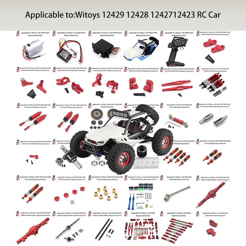 Wltoys-piezas Aleación Metal Mejoradas Para Coche Teledirigido A Escala 1/12, Accesorios Repuesto Aluminio,12423, 12427, 12428