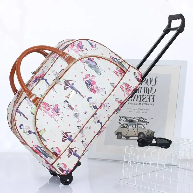 24\'\' travel bag Trolley suitcase on wheels carry-ons rolling luggage Women hand big luggage bag concise fashion trolley bags