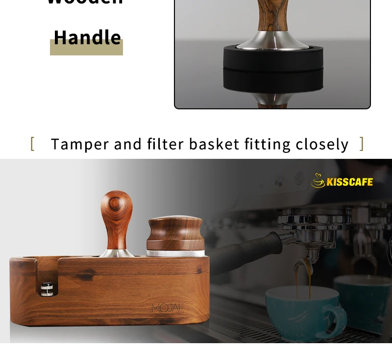 Kaffee Tamper 51mm 57mm 58,5mm Für Delonghi Breville Lelit Siebträger Edelstahl Espresso Zubehör Ecke Barista werkzeuge – Detail 14