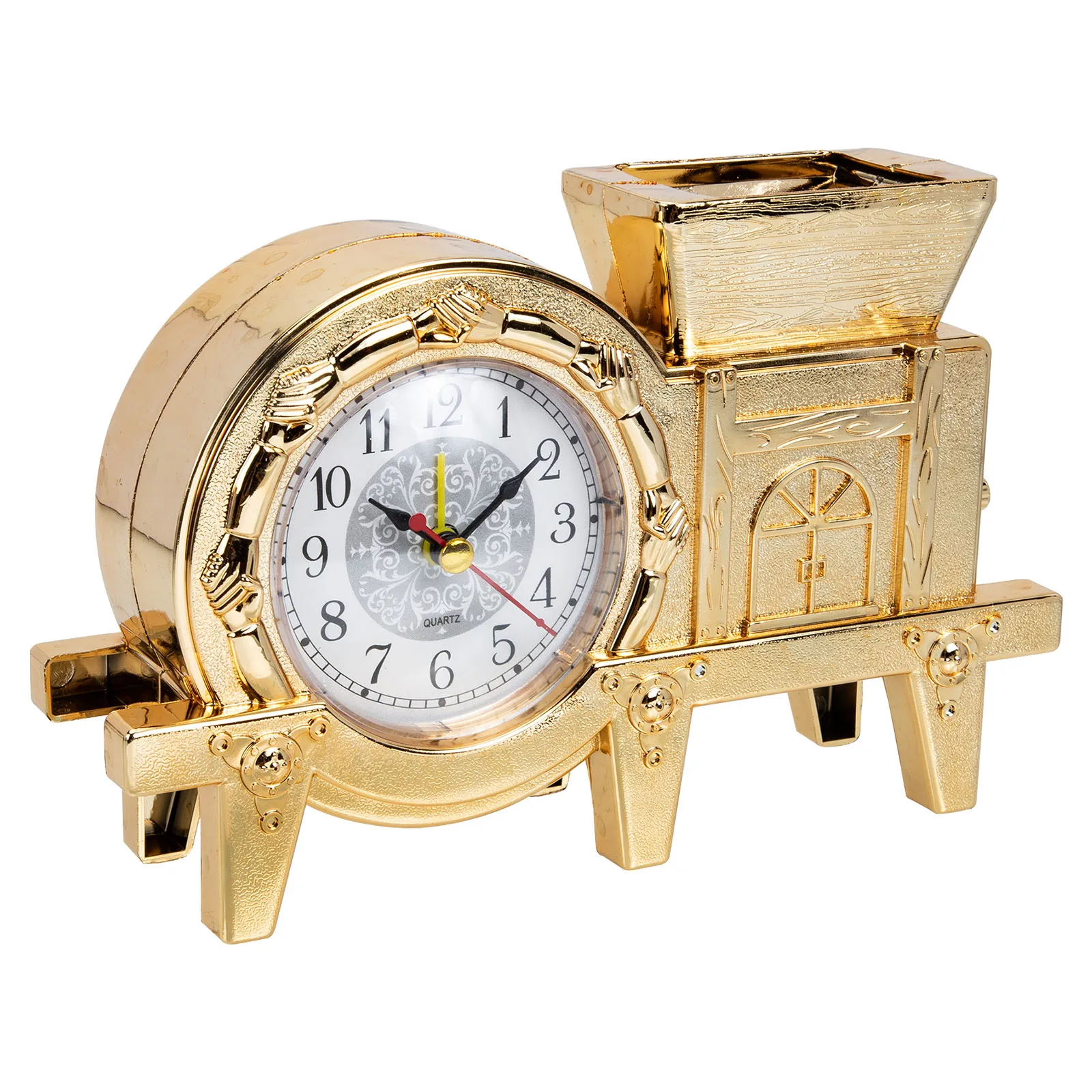 

Retro Windmill Alarm Clock Desk Decoration Home Office Dorm Vintage Look Plastic Quartz Material Pen Holder Stylish Gift Choice