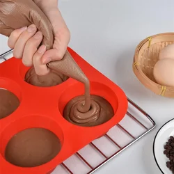 1/2pcs Silicone Jumbo Muffin Pan 6 Cup Giant Silicone Cupcake Pan/Cup Deep Popover Pan Large Muffin Pans Baking Cheesecake Bites