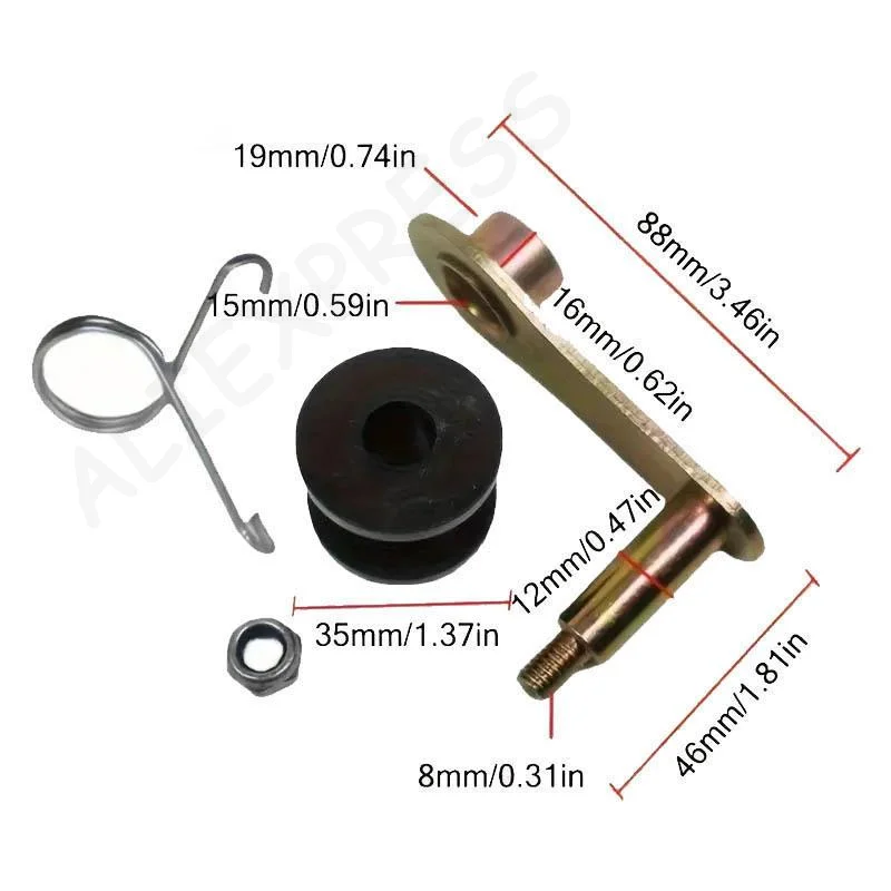 [G]Mini Bike Chain Tensioner Spring Slider Roller Guide Kit Shock Absorbing Smooth Operation for Small Motorcycle Upgrade Repai