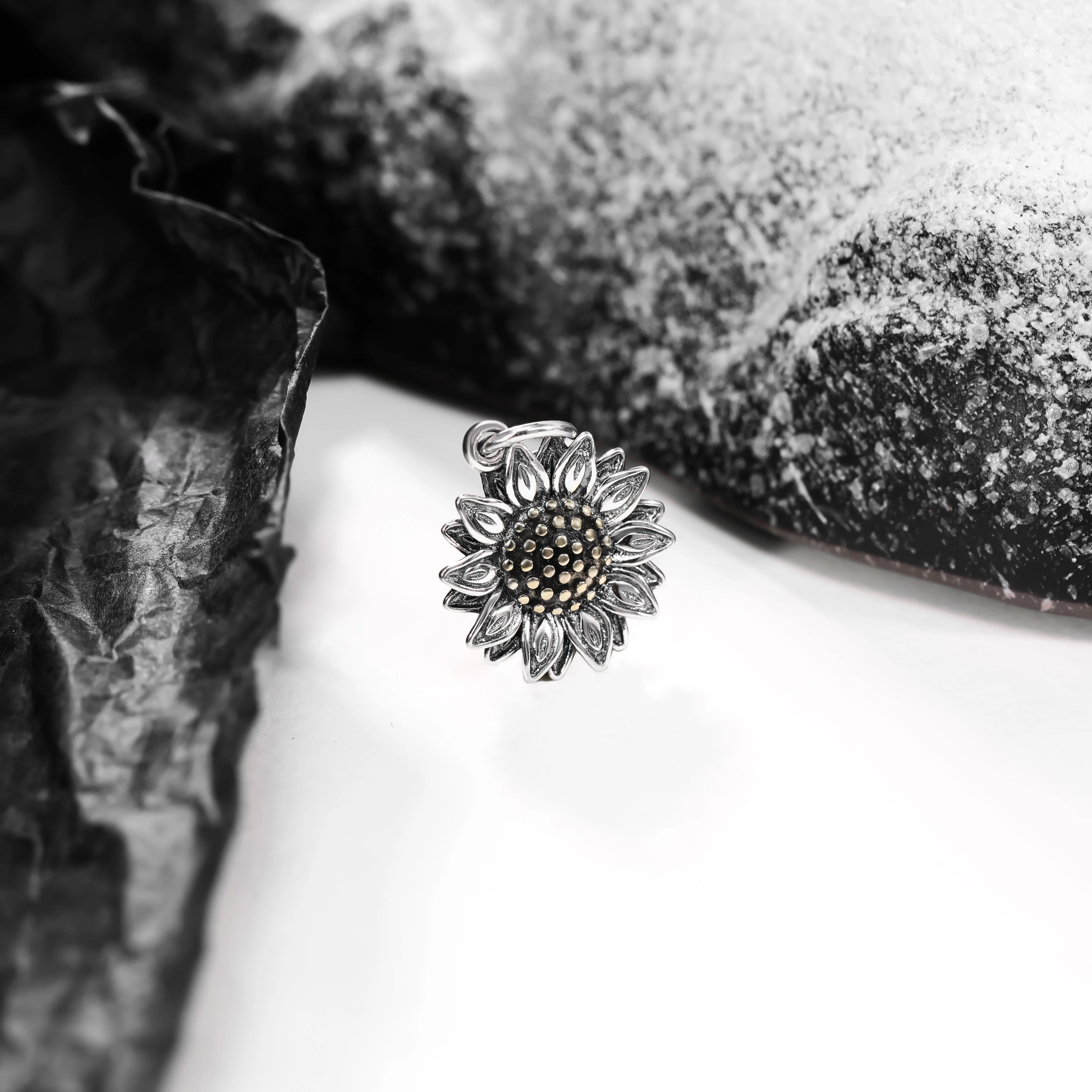 

DJ016B genuine 925 sterling silver exquisite fashion DIY silver jewelry Wild Sunflower pendant