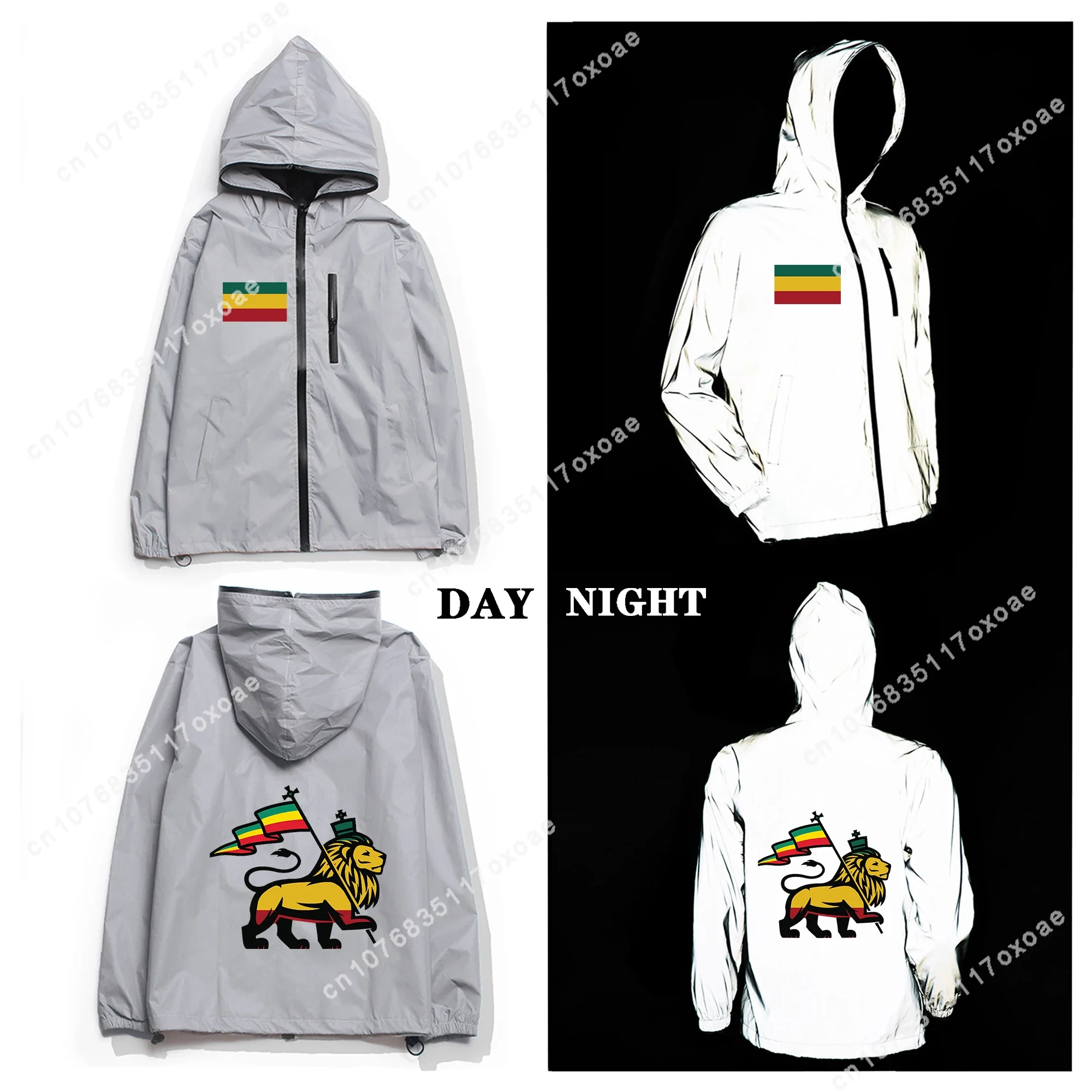 Reggae Rastafarian Rasta Lion Of Judah giacca riflettente uomo donna cappotto con cappuccio giacca a vento tasca giacche personalizzazione felpa con cappuccio