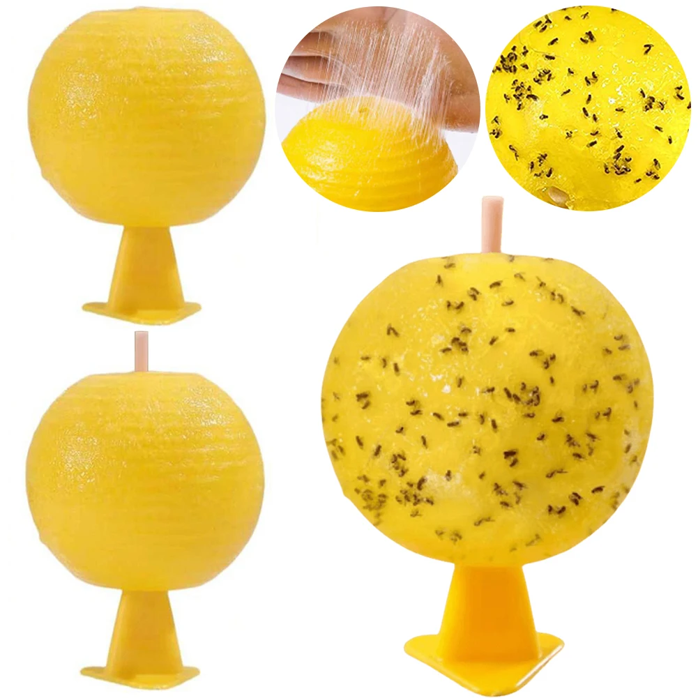 Fruit Fly Traps Fruit Fly Catcher Multifunction Sticky Sphere Trap Citrus Shaped for Fruit Fly Hoverfly Gnat