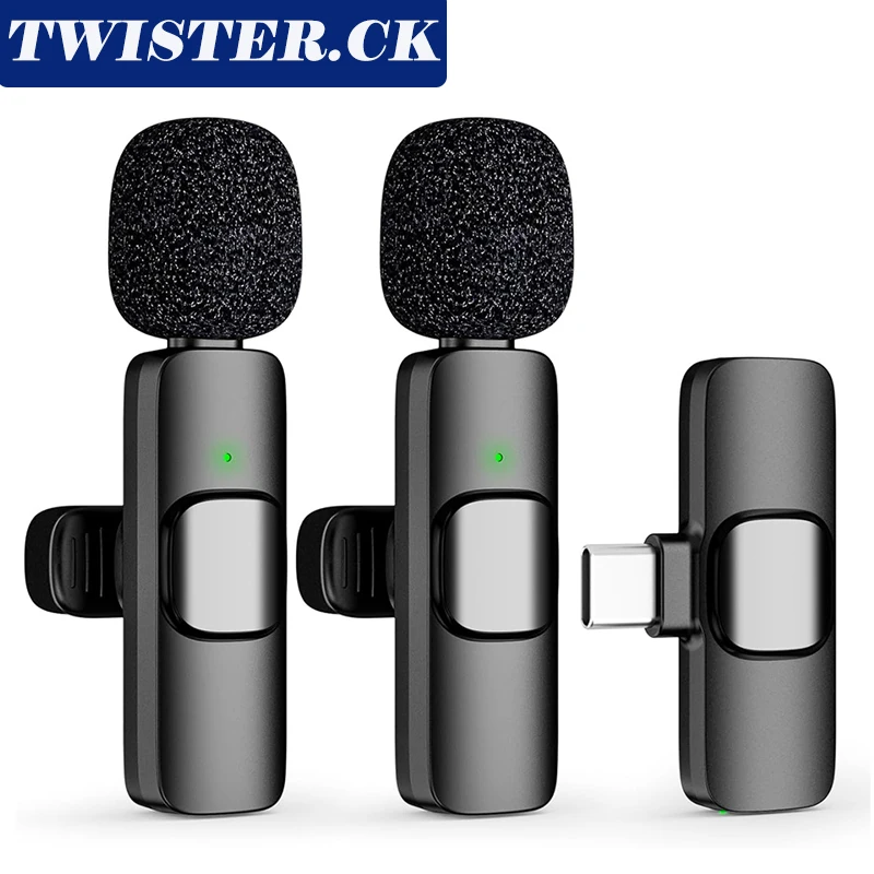 New Wireless Type C Mini Lavalier Microphone 1 To 2 Noise Reduction Lapel Mic Clip On Microphone For Video Vlog Recording