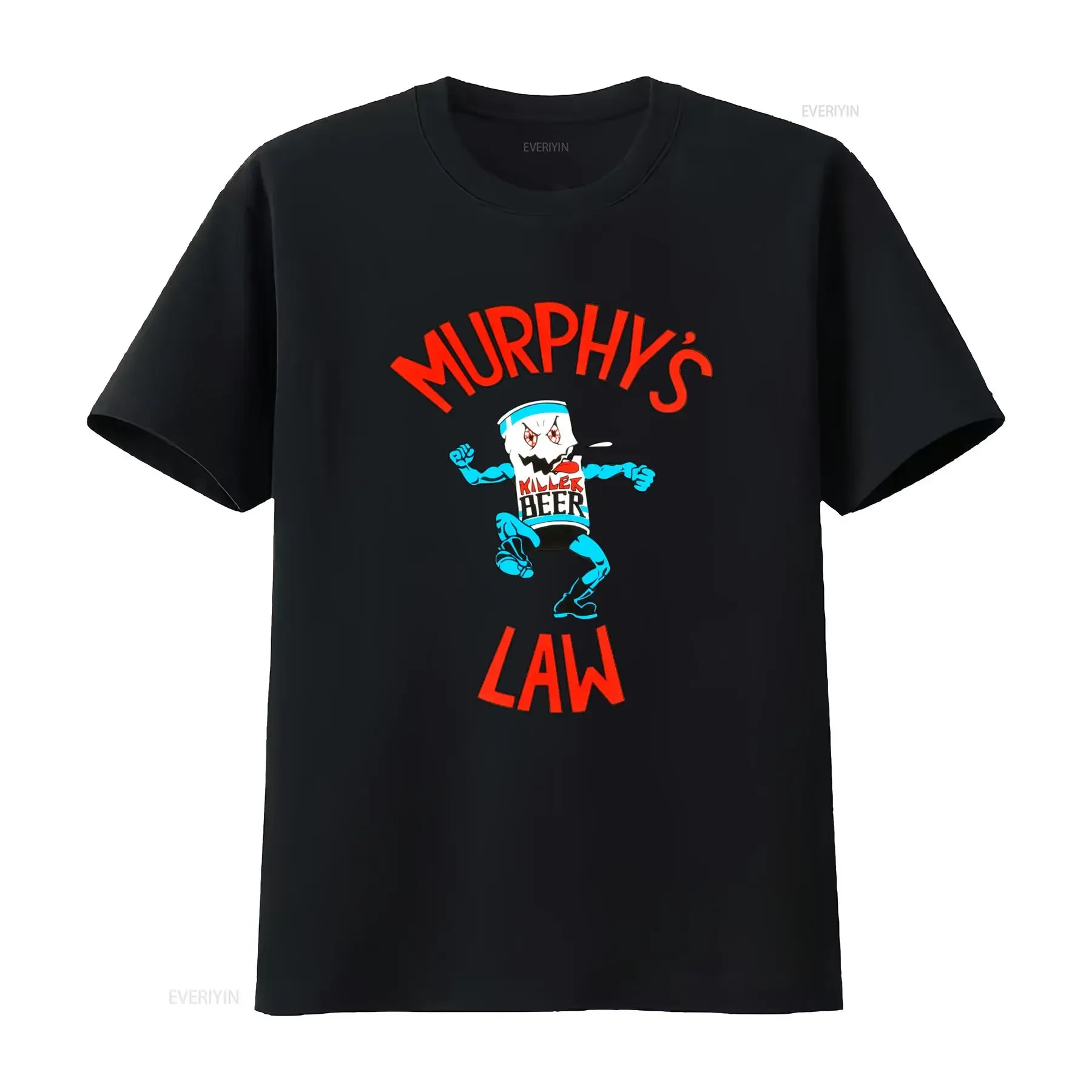 80s Murphy's Law Killer Beer NYHC New York Hardcore Punk Band T Shirt for Men Medium vintage Washed graphic Unisex Breathable