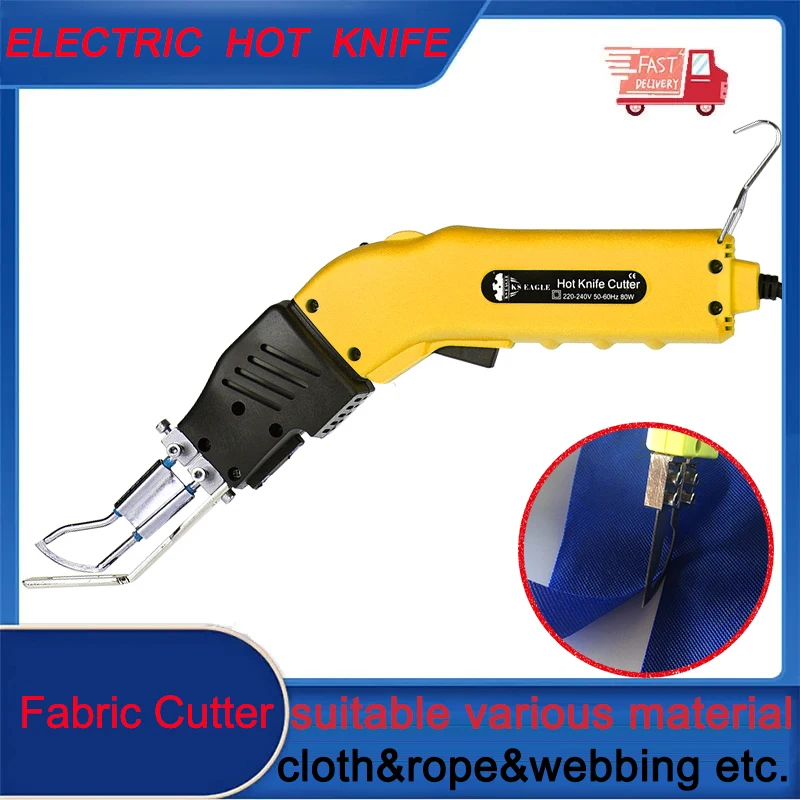 Electric Hot Knife Thermal Cutter Hand Held Cutter Foam Cutting Tools Non-Woven Fabric Rope Curtain With Blade And Accessory