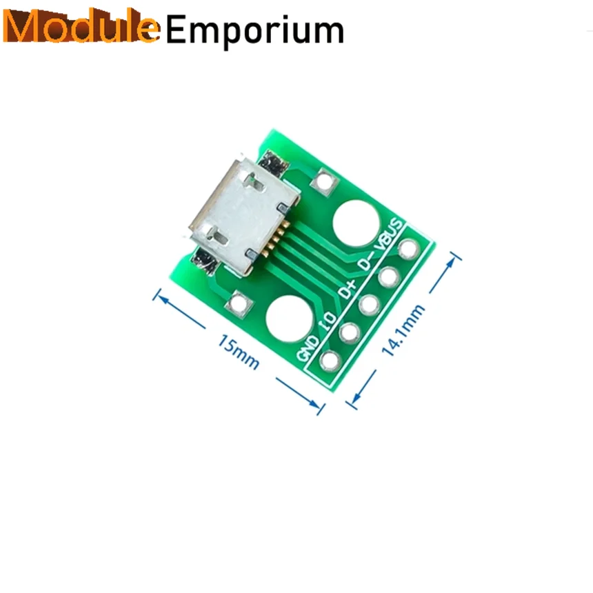 10pcs Micro USB Breakout Board Power Charging Converter Module  USB to DIP Adapter 5pin Female Connector B Type PCB Converter