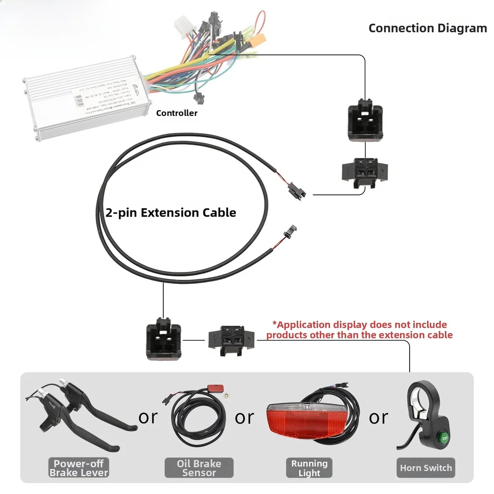 SM 2A To SM 2Y 2 Pin For ExtFor Ension CablFor E 100cm For For E BikFor E BrakFor E LFor EvFor Ers And SFor Ensors