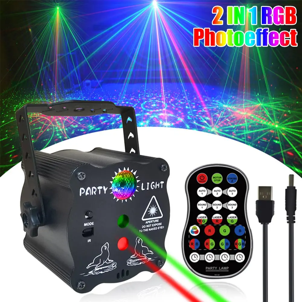 

Party Lights Dj Disco Ball Light Laser Pattern Projector Sound Activated Dance Birthday Bar Karaoke Christmas Wedding Decoration