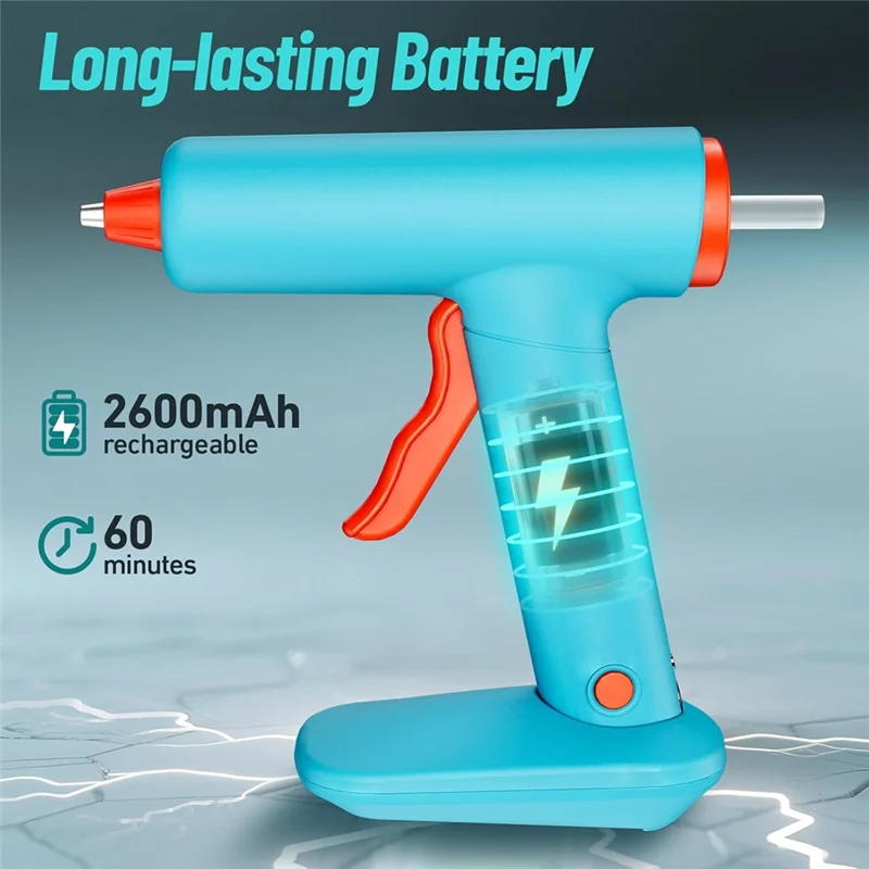 

YLS-Hot Glue Gun,90S Fast Heating,Glue Gun And Sticks Set With 2600Mah Type-C Rechargeable 30 Premium Glue Sticks,For Crafts